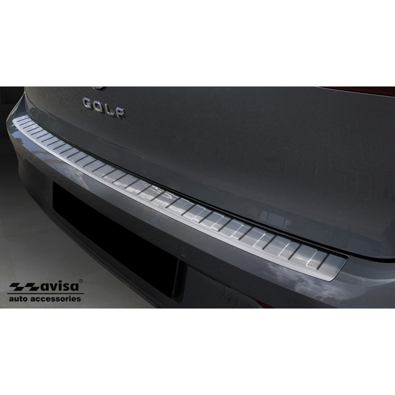 Stainless Steel Rear bumper protector  Volkswagen Golf VIII HB 5-doors 2020-2024 & FL 2024- 'Ribs'