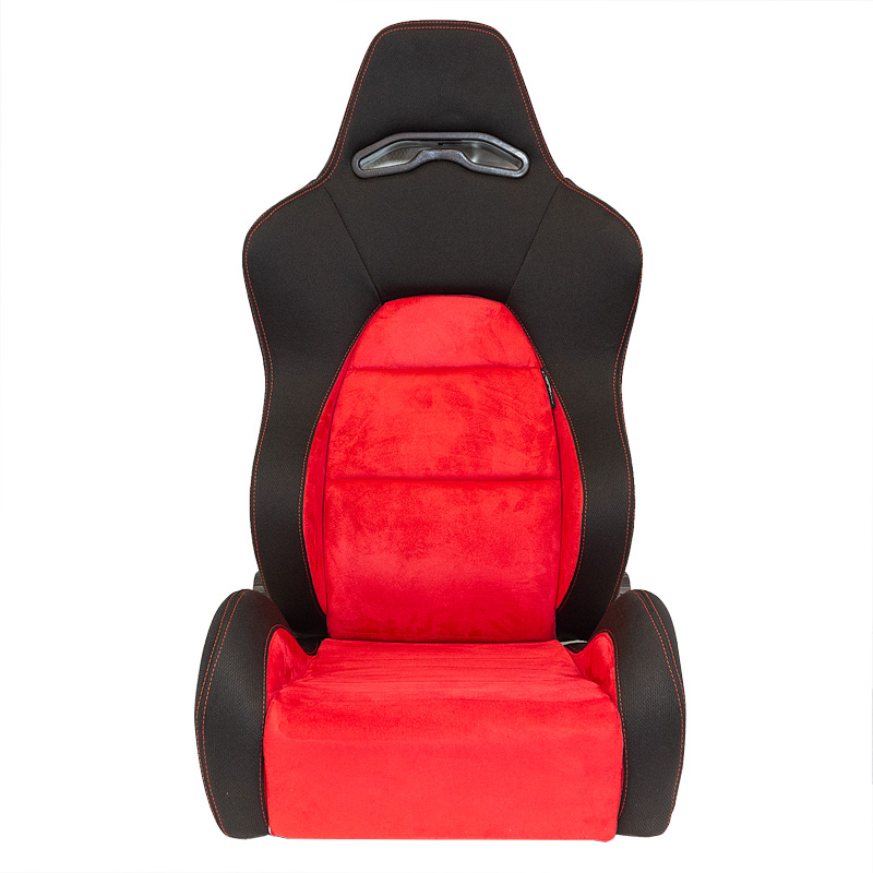 Sport seat 'Eco Soft' - Black/Red - Dual-side reclinable back-rest - incl. slides