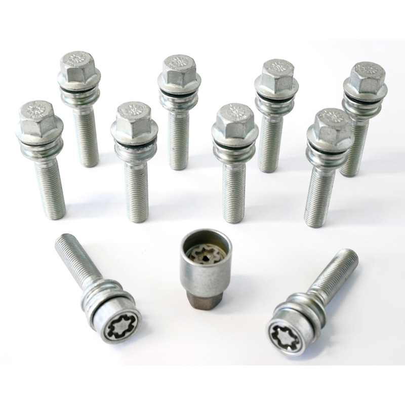 H&R Wheel bolt Set Round-Head with movable cone R14 M14x1.50 - Length 59mm - 10 pcs - incl. wheel-locks