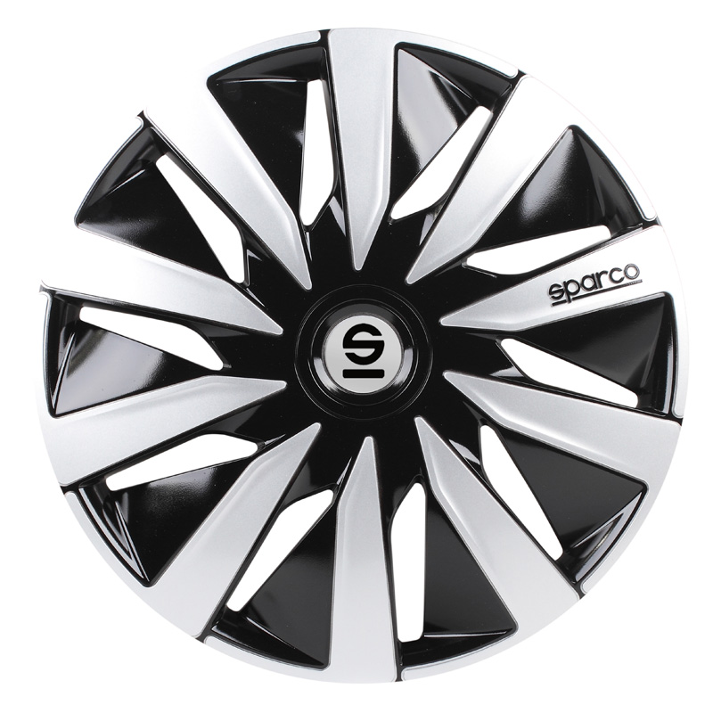 Sparco Wieldoppen Lazio - 14-inch - Zwart/Zilver - Set van 4 stuks
