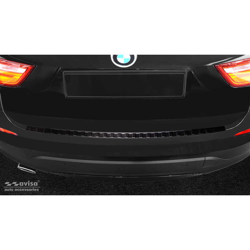 Echt 3D Carbon Achterbumperprotector  BMW X4 F26 2014-2018 'Ribs'