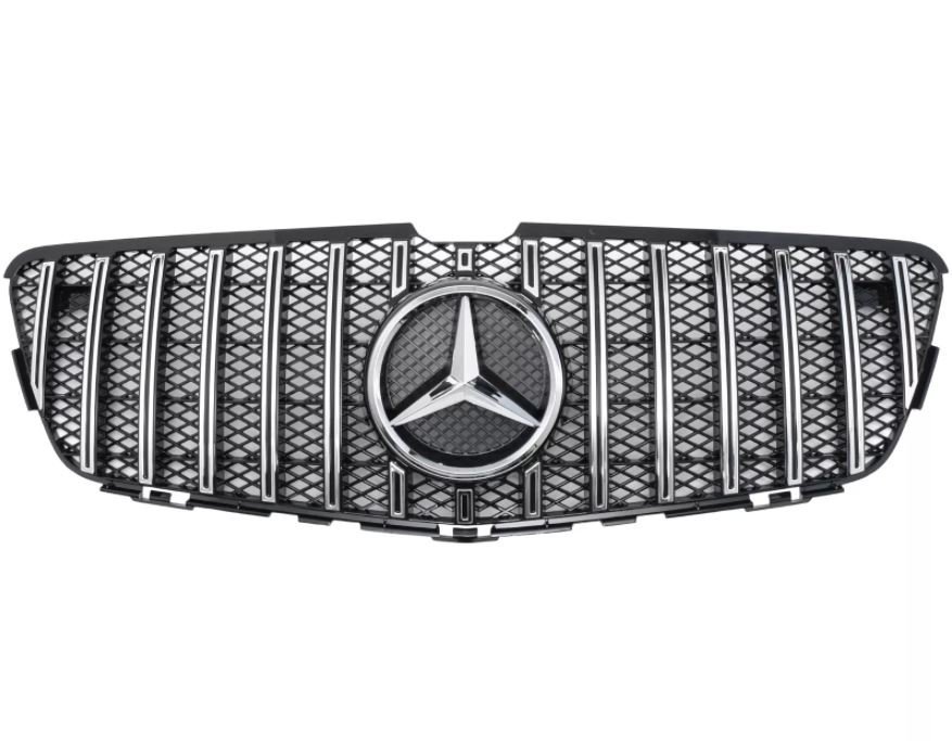 Grill Mercedes R Klasse W251 V251 10-13 glossy black / chroom GT Look