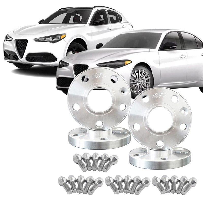 Simoni Racing Aluminium Spoorverbreder Set - 2x17,5mm(VA) - 2x20mm(AA) (Naaf 65,1mm) inclusief wielbouten -  Alfa Romeo diversen
