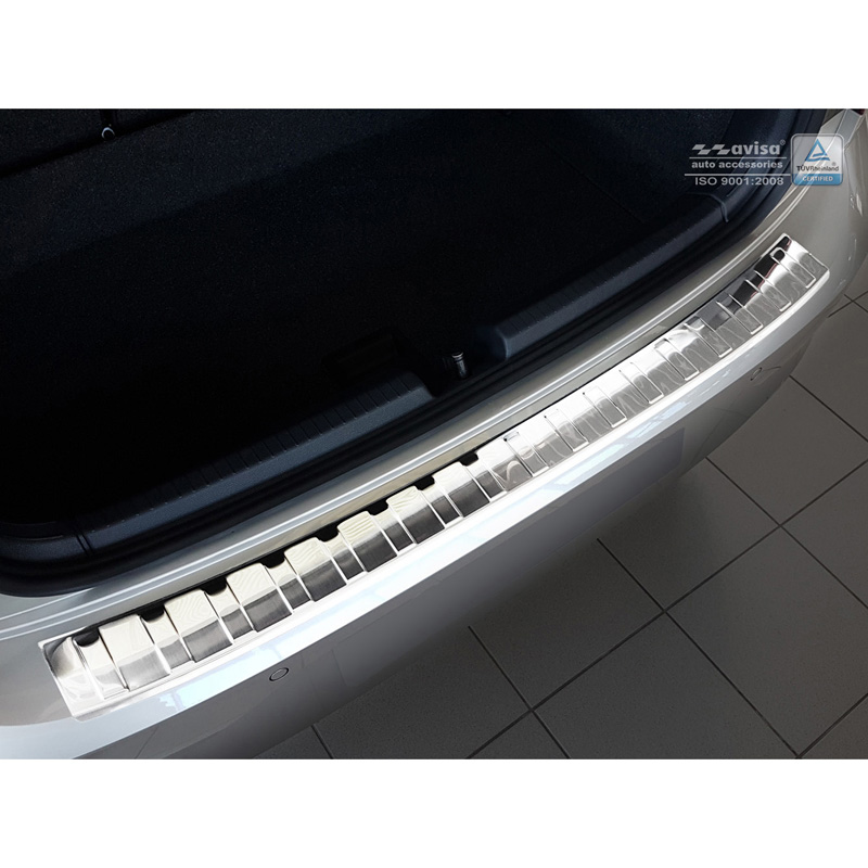 Stainless Steel Rear bumper protector  Volkswagen Polo VI 5-doors 2017-2021 & Facelift 2021- 'Ribs'