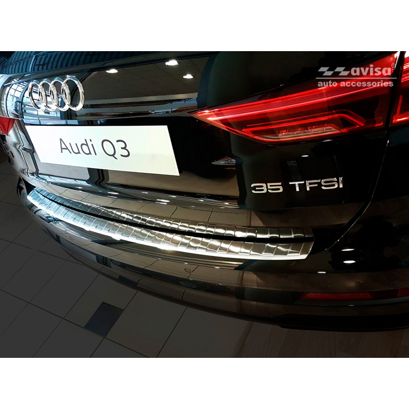 Stainless Steel Rear bumper protector  Audi Q3 II 2019- incl. S-Line 'Ribs'