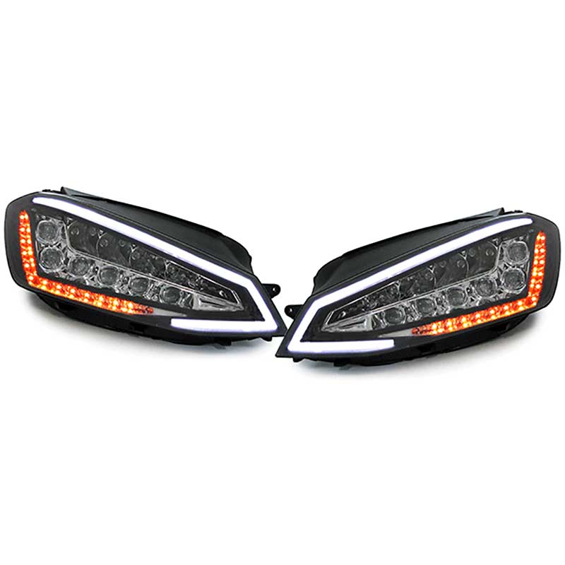 Set Koplampen Full-LED incl. DRL  Volkswagen Golf VII 2012-2017 - Zwart - incl. Stelmotor