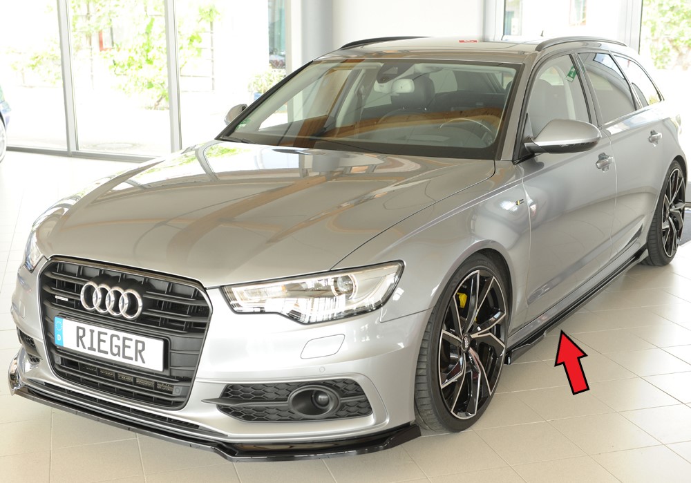 Zijskirts Audi A6 (4G/C7): 11.10-08 glans zwart
