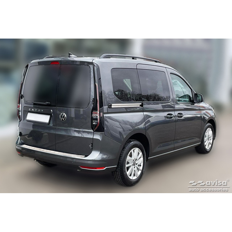 Stainless Steel Rear Bumper Protector  Volkswagen Caddy V 2020- 'Ribs'