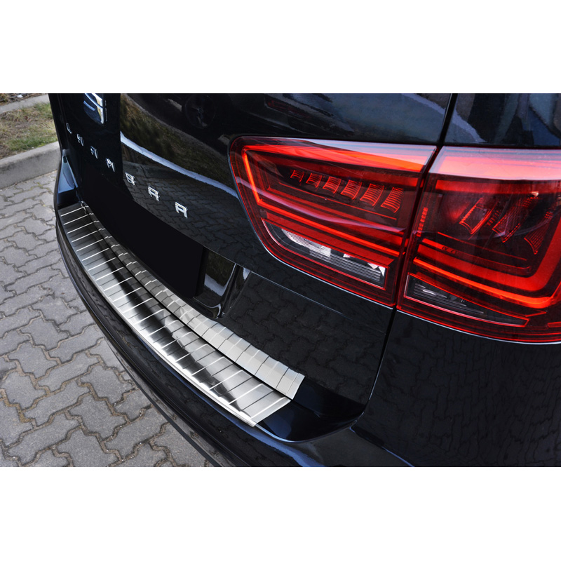 Stainless Steel Rear bumper protector  Seat Alhambra II / Volkswagen Sharan II 2010- 'Ribs'