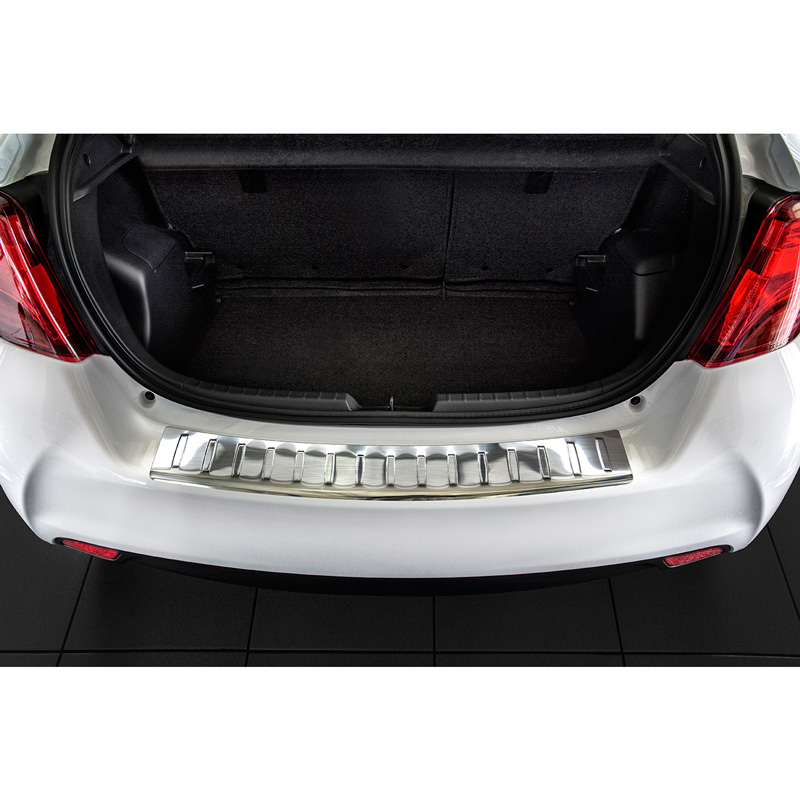 Stainless Steel Rear bumper protector  Toyota Yaris III 2014-2019 'Ribs'