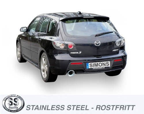 Simons Uitlaatsysteem af kat. Mazda 3 2006>