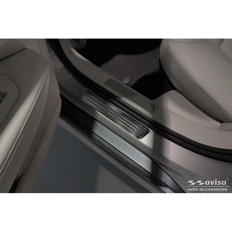 Zwart RVS Instaplijsten  Volvo V90 & V90 Cross Country 2016- - 'Lines' - 4-delig