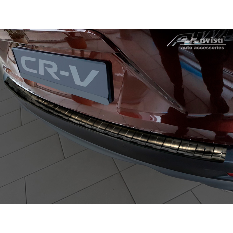 Black Stainless Steel Rear bumper protector  Honda CR-V (CW) 2018-2023 'Ribs'