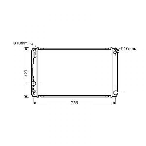 Radiator TOYOTA RAV 4 06->> 673x415x16 2.0I 16V +/-AC