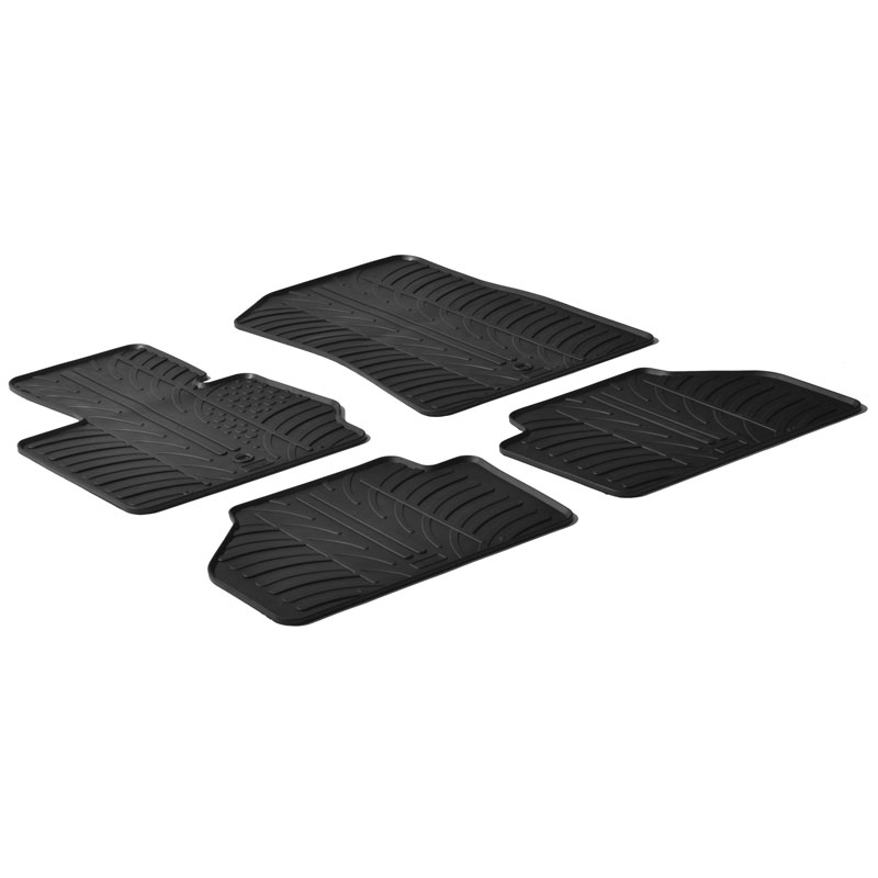 Rubber car mats set  BMW X3 (F25) 2010-2017 (T profile 4-pieces + mounting clips)