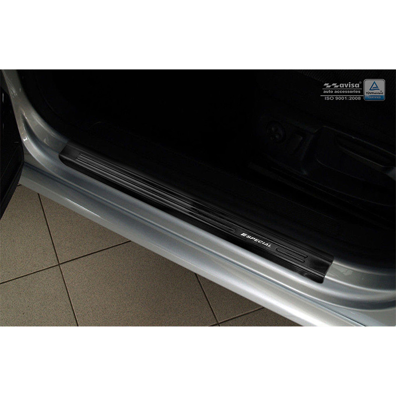 Zwart RVS Instaplijsten  Volkswagen Passat 3C 2005-2014 - 'Special Edition' - 4-delig