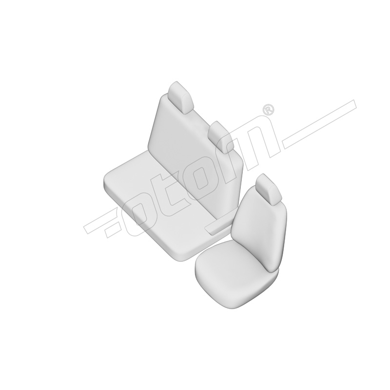 Original Design Textil seat covers 2+1  Ford Transit Custom 2023- (armrest on driver's seat)