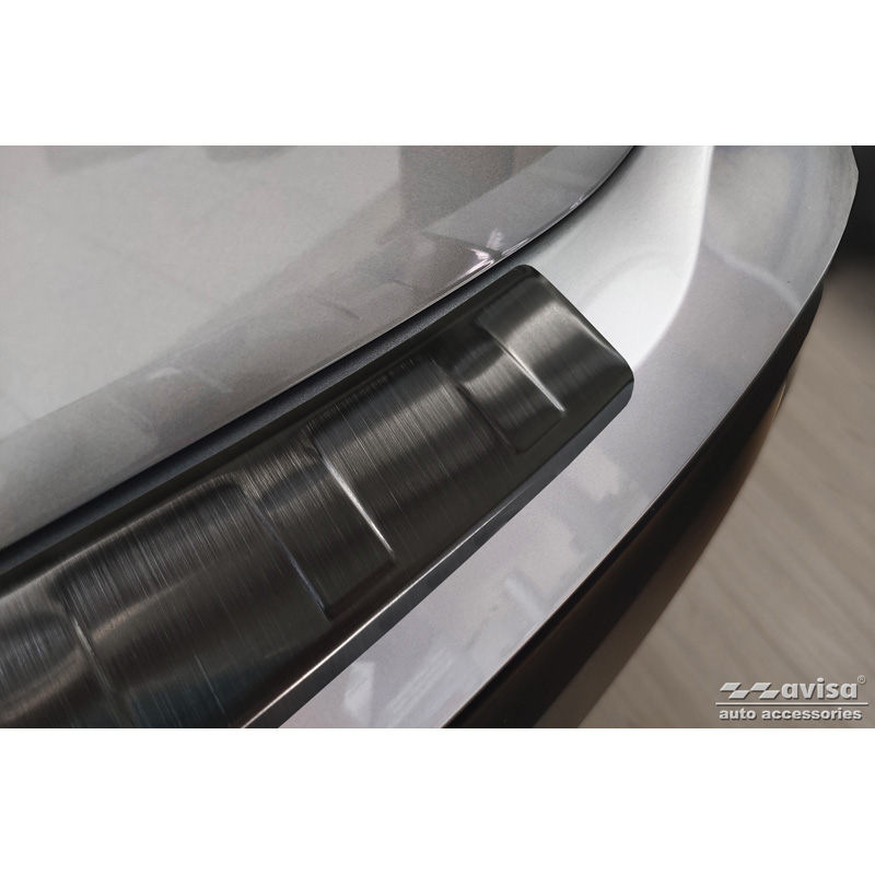 Zwart RVS Achterbumperprotector  Skoda Enyaq iV 2020- excl. Coupe 'Ribs'