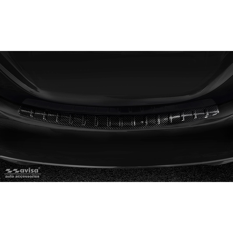 Real 3D Carbon Rear bumper protector  Mercedes C-Class W205 Sedan 2014-2019 & FL 2019-2021 'Ribs'