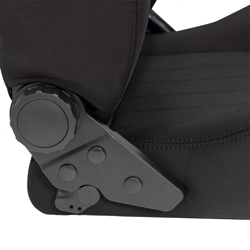 Sport seat 'Retro' - Black - Dual-side reclinable back-rest - incl. slides