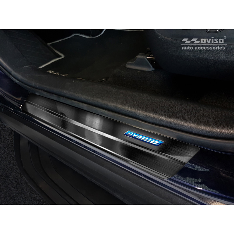Black Inox door sill protectors  Toyota RAV4 (5th Gen.) 2018- & Suzuki Across 2020- - 'Hybrid' - 4-pieces