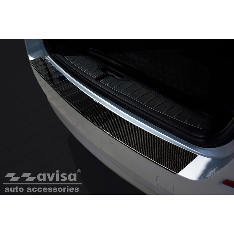 Echt 3D Carbon Achterbumperprotector  BMW 5-Serie F11 Touring 2010-2016 'Ribs'