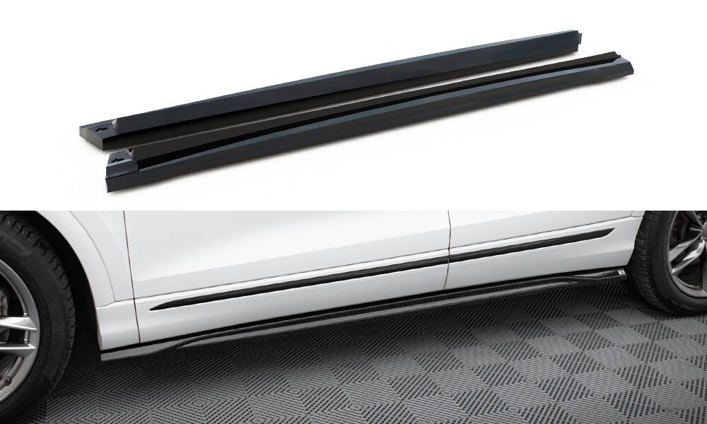 Zijskirts Audi Q8 S-Line / SQ8 Maxton Glans Zwart