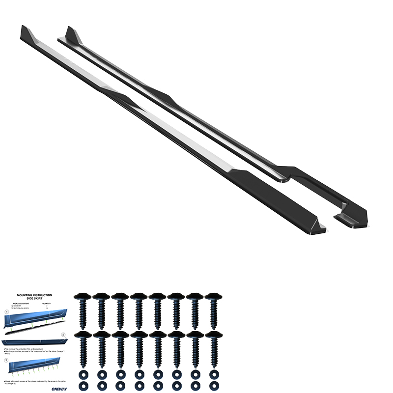 Oneway Set Sideskirts  BMW 5-Serie G60/G61 Sedan/Touring M-Pack 2023- incl. i5 - Glanzend zwart