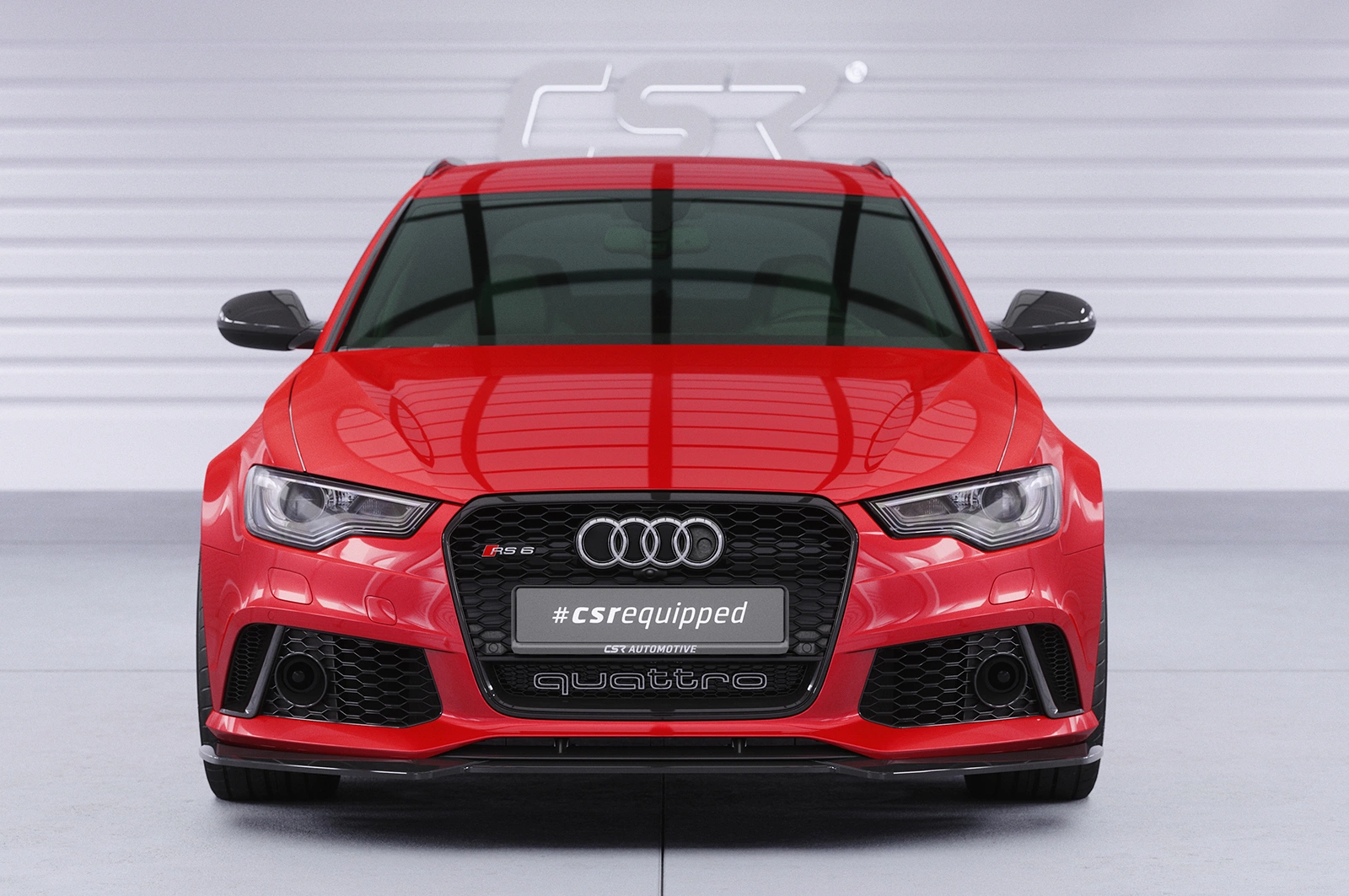 Voorspoiler Audi RS6 C7 Glans Zwart (2013-2018)