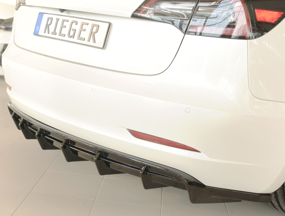 Diffuser Tesla Model 3 Rieger Glans Zwart