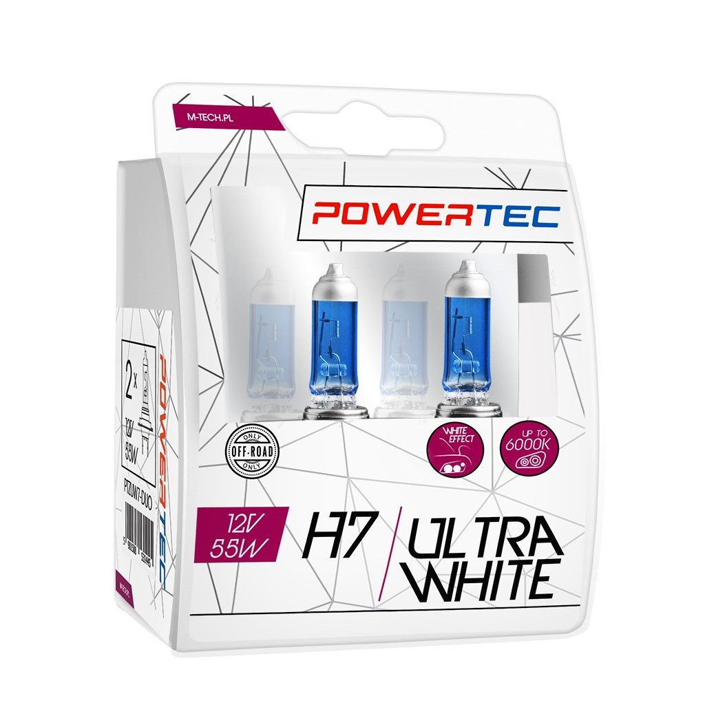 H7 lampen UltraWhite 12V DUO Mtech Powertec