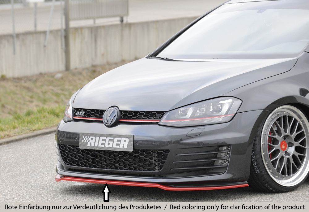 Voorspoiler Volkwagen Golf GTI/GTD 2013-2016 Zwart Glans Rieger