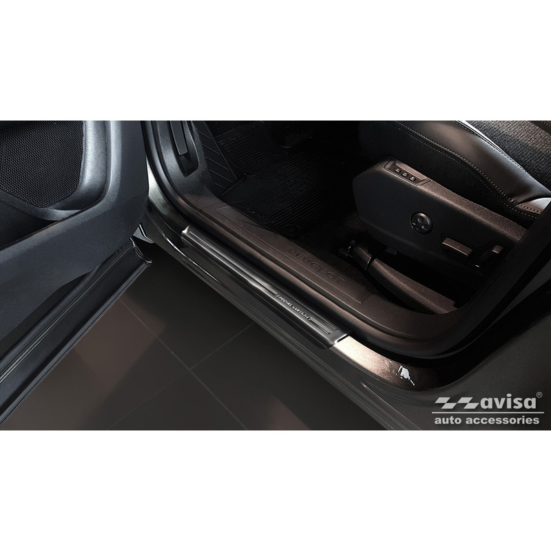 Black Stainless Steel Door sill protectors  Peugeot 3008 2016- 'Special Edition' - 4-pieces