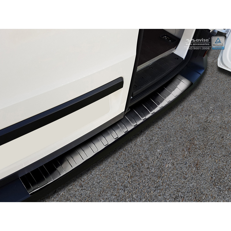 Zwart RVS Achterbumperprotector  Volkswagen Crafter & MAN TGE 2017- 'Ribs'