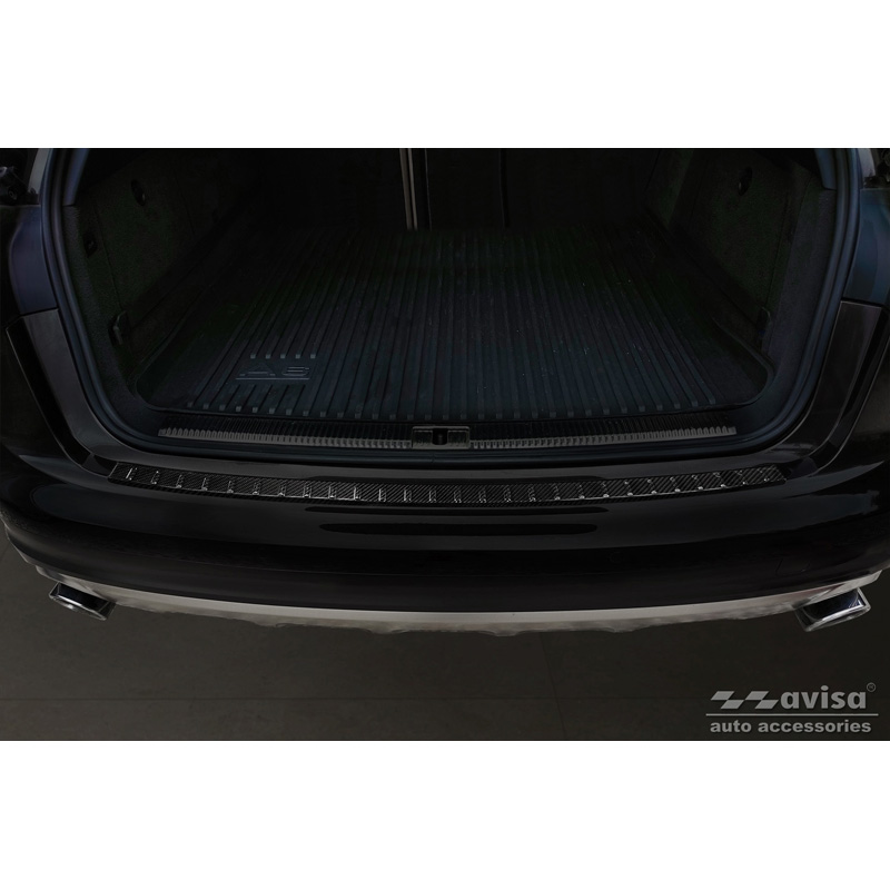 Real 3D Carbon Rear bumper protector  Audi A6 Allroad 2012-2018 'Ribs'