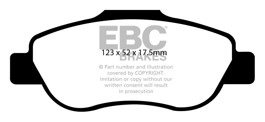 EBC Brakes FIAT Panda 1.3 D (ABS) 2004-.. Remblokken voorzijde g