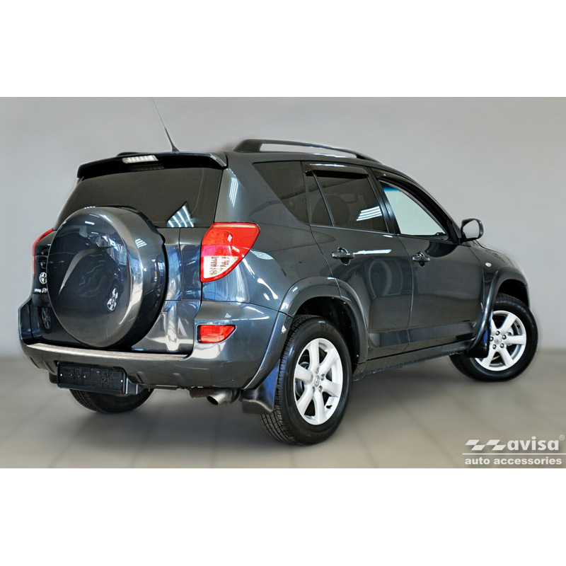 Stainless Steel Rear bumper protector  Toyota RAV-4 FL 2008-2010 'Ribs' (Only with spare wheel)