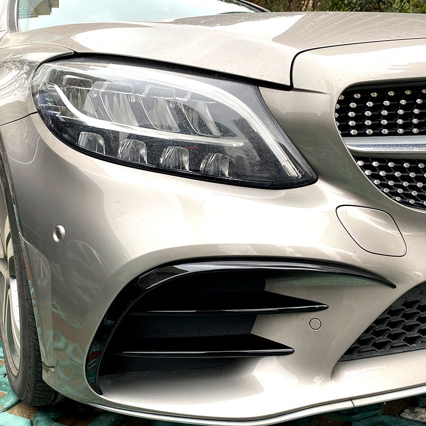Canards Mercedes C Klasse W205 AMG Line Glans Zwart