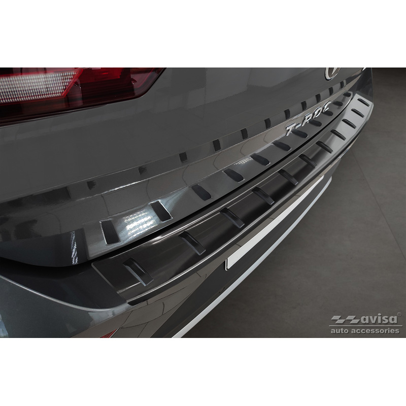 Black Stainless Steel Rear bumper protector  Volkswagen T-Roc & T-Roc Cabrio 2017-2022 & Facelift 2022- 'STRONG EDITION'