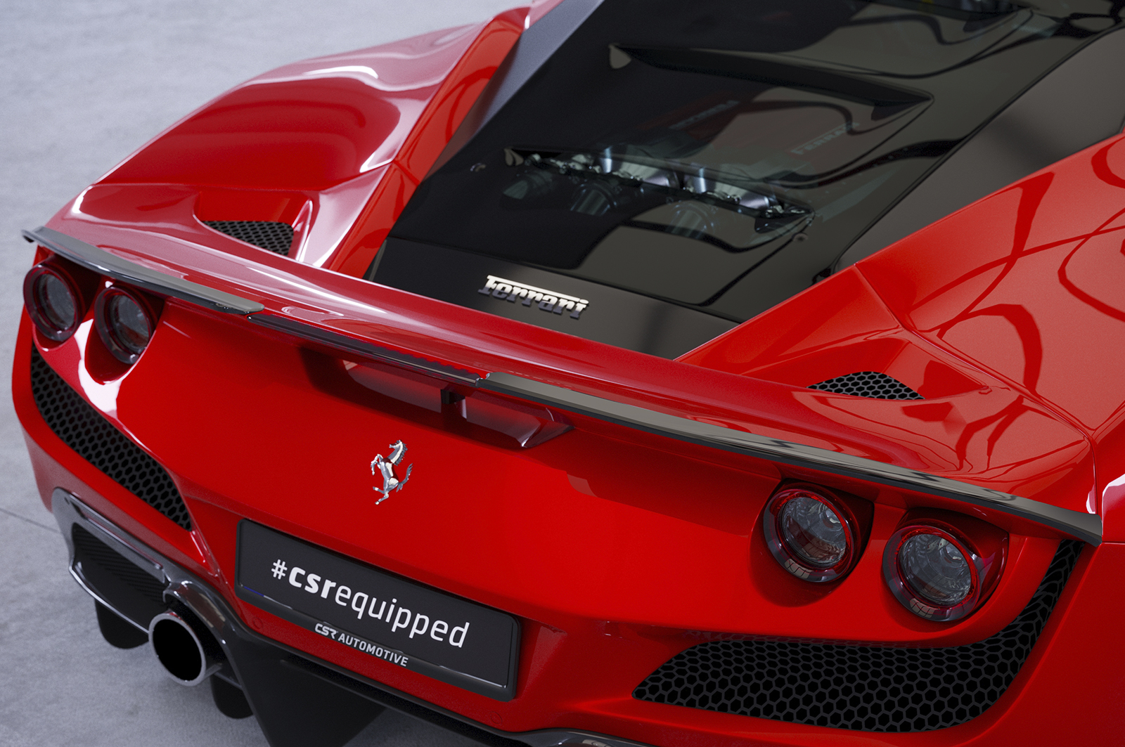 Spoiler Ferrari F8 Tributo / Spider CSR Glans Zwart
