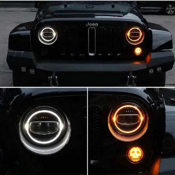 Headlights JEEP Wrangler JK TJ LJ JL (1997-2017) 5 Stars Design
