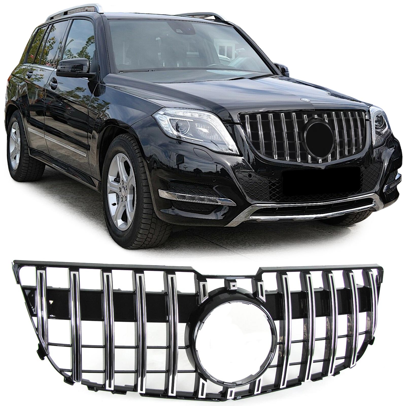 Grill Mercedes Benz GLK-Class X204 (2013-2015) Zwart Chroom