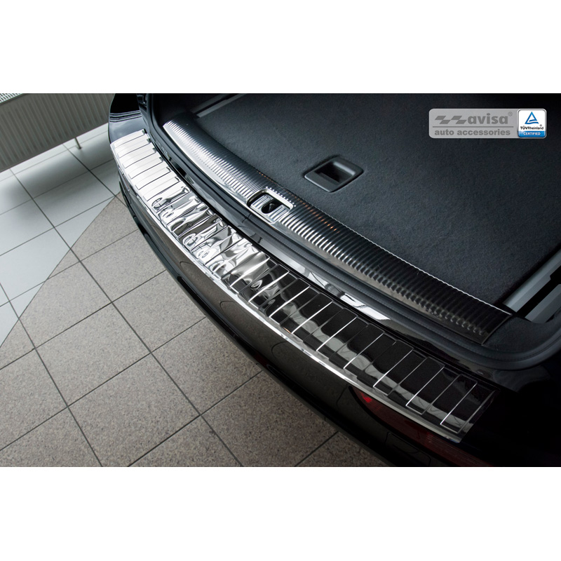 Chrome Stainless Steel Rear bumper protector  Audi Q5 2008-2012 & 2012- 'Ribs'