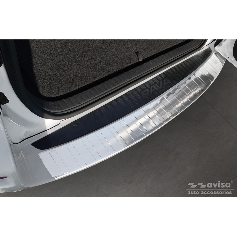 Stainless Steel Rear bumper protector  Toyota RAV-4 III 2005-2008 & FL 2008-2012 'Ribs' (only suitable without spare wheel)