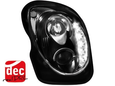 Koplampen Alfa Romeo Mito 08- Devil Eyes real DRL LED Zwart