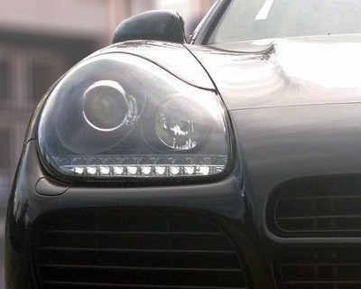 Koplampen Porsche Cayenne Xenon LED DRL zwart