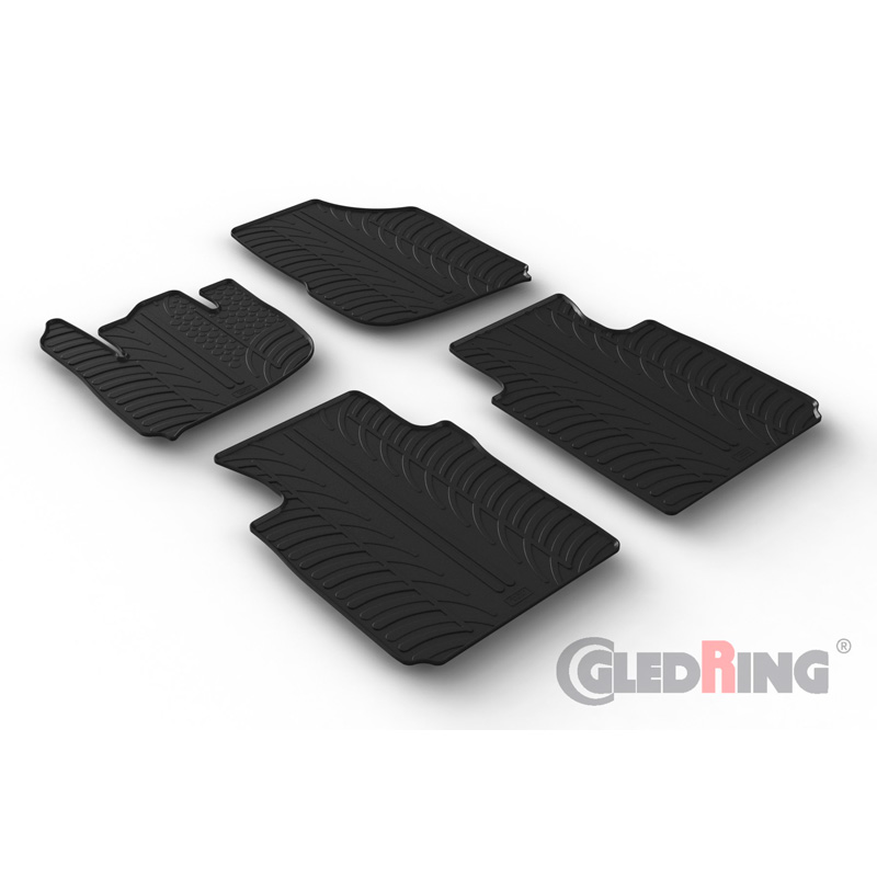 Rubber car mats set  Honda HR-V (RV) Hybrid 2021- (T profile 4-pieces + mounting clips)