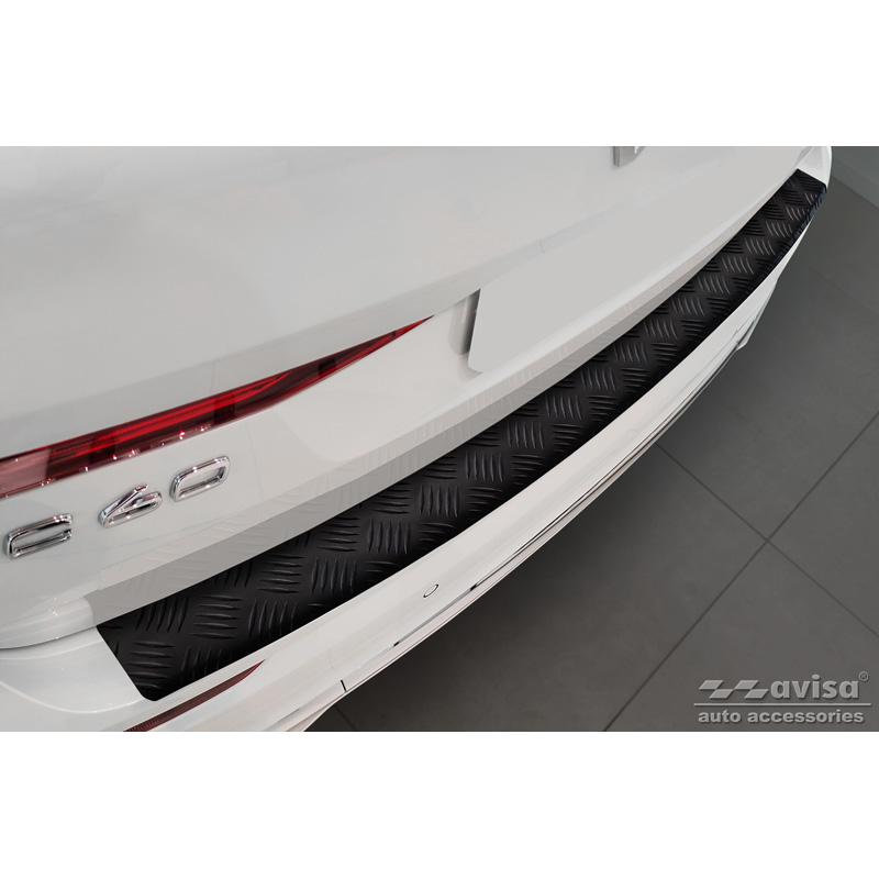 Matzwart Aluminium Achterbumperprotector  Volvo XC60 II 2017-2021 & FL 2021- incl. R-Design 'Riffled Plate'