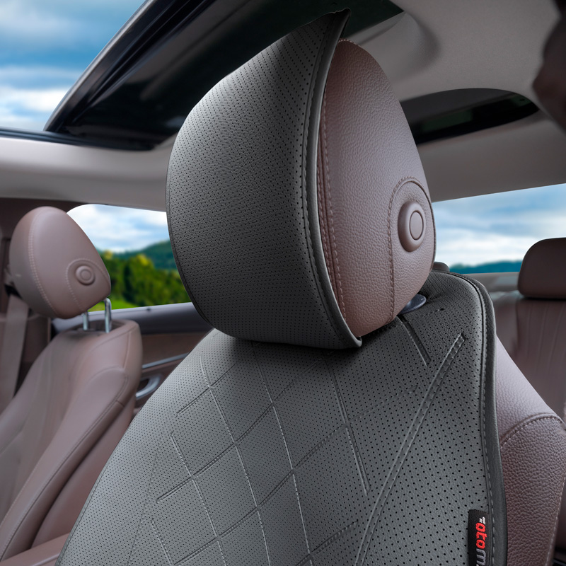 Universal Protective Seat Cover/Cushion 'Front' Black Leather - single piece