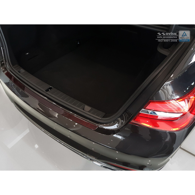 Carbon Rear bumper protector  BMW 7-Series G11/G12 2015-2019 excl. M-Package - Red-Black Carbon